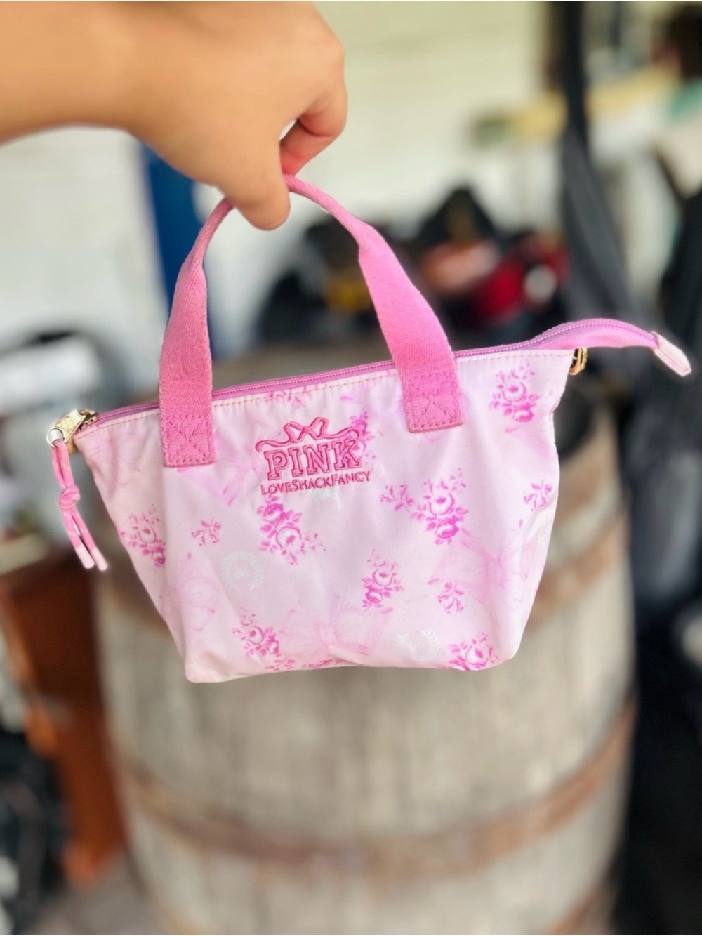 Limited edition PINK Victoria's Secret  Floral mini tote bag can ship next day